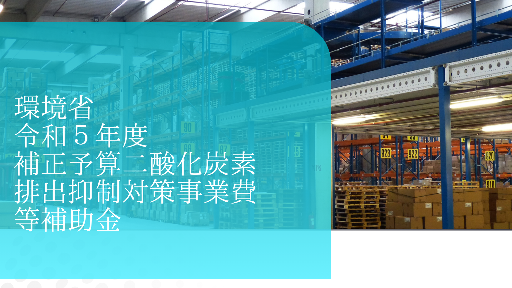 環境省　令和５年度補正予算二酸化炭素排出抑制対策事業費等補助金